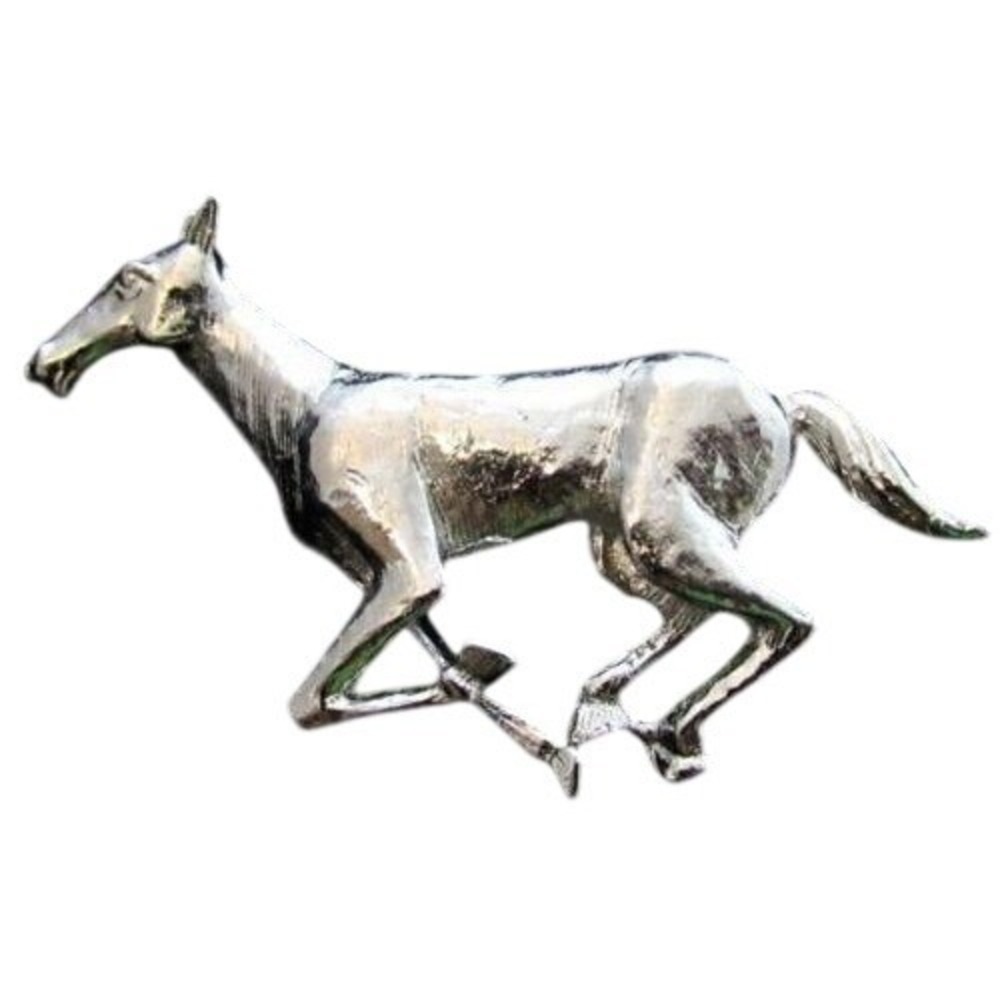 Vintage Shiny Silver Plated HORSE Pin*1-3/4"*Animal Equestrian Love Brooch